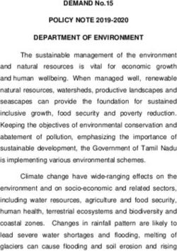 DEPARTMENT OF ENVIRONMENT - POLICY NOTE 2019-2020