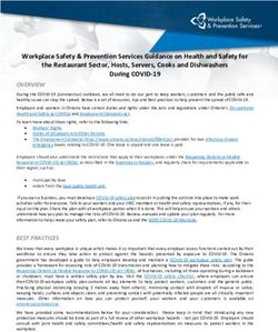 Workplace Safety & Prevention Services Guidance on Health and Safety for the Restaurant Sector, Hosts, Servers, Cooks and Dishwashers During ...