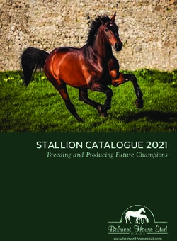 STALLION CATALOGUE 2021 - Breeding and Producing Future Champions Belmont House Stud