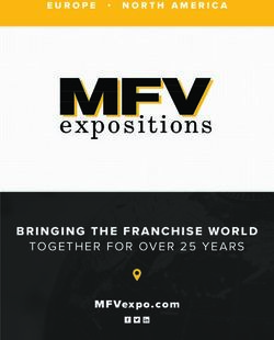 BRINGING THE FRANCHISE WORLD - TOGETHER FOR OVER 25 YEARS MFVexpo.com - Nikkei Messe