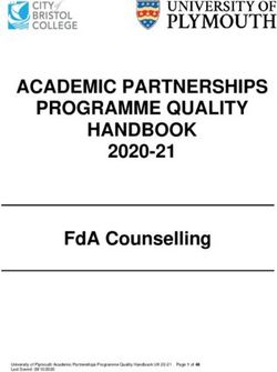 ACADEMIC PARTNERSHIPS PROGRAMME QUALITY HANDBOOK - 2020-21 FDA COUNSELLING