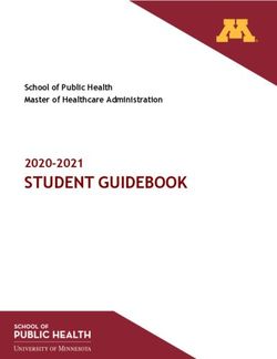 STUDENT GUIDEBOOK 2020-2021 - School of Public Health Master of Healthcare Administration