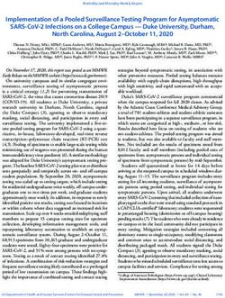 IMPLEMENTATION OF A POOLED SURVEILLANCE TESTING PROGRAM FOR ASYMPTOMATIC SARS-COV-2 INFECTIONS ON A COLLEGE CAMPUS - DUKE UNIVERSITY, DURHAM ...
