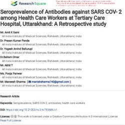 Seroprevalence of Antibodies against SARS COV- 2 among Health Care Workers at Tertiary Care Hospital, Uttarakhand: A Retrospective study ...
