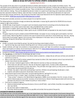 2020-21 WIAA RETURN TO SPRING SPORTS CONSIDERATIONS - Wisconsin ...