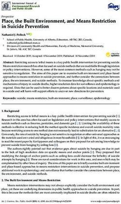 Place, the Built Environment, and Means Restriction in Suicide Prevention - MDPI