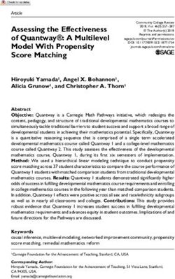 Assessing the Effectiveness of Quantway: A Multilevel Model With Propensity Score Matching - Carnegie ...