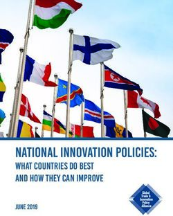 NAtional innovation policies: What Countries Do Best and How They Can Improve JUNE 2019