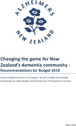 Changing the game for New Zealand's dementia community - Recommendations for Budget 2019 - Alzheimers NZ