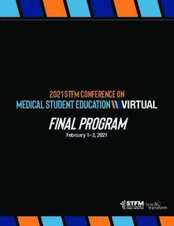 Final program 2021 STFM Conference on - February 1-3, 2021
