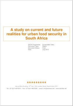 A study on current and future realities for urban food security in South Africa - SA Cities