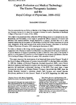 Royal College of Physicians, 1888-1922 - Capital, Profession and Medical Technology: The Electro-Therapeutic Institutes and the - Cambridge ...