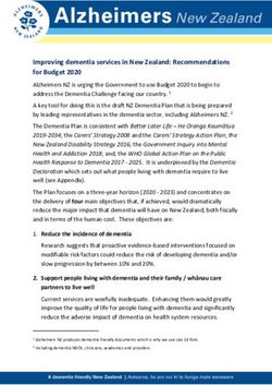 Improving dementia services in New Zealand: Recommendations for Budget 2020 - Alzheimers NZ