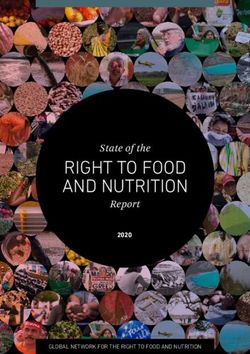 RIGHT TO FOOD AND NUTRITION - State of the Report 2020