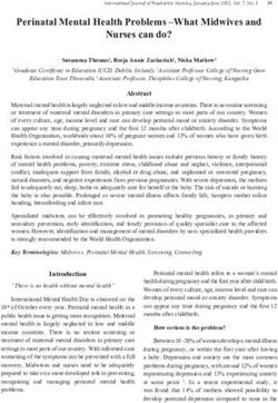 Perinatal Mental Health Problems -What Midwives and Nurses can do? - Open Journal Systems