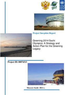 Greening 2014 Sochi Olympics: A Strategy and Action Plan for the Greening Legacy - Project Inception Report Project ID: 00074313