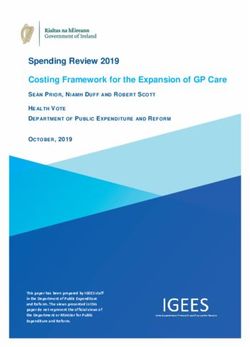 Spending Review 2019 Costing Framework for the Expansion of GP Care - Budget 2021
