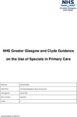 NHS Greater Glasgow and Clyde Guidance on the Use of Specials in Primary Care