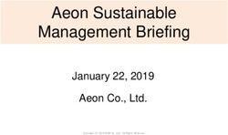 Aeon Sustainable Management Briefing - January 22, 2019 Aeon Co., Ltd.