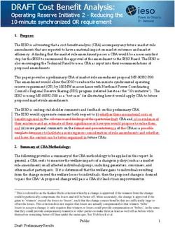 DRAFT Cost Benefit Analysis: Operating Reserve Initiative 2 - Reducing the 10-minute synchronized OR requirement