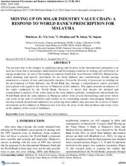 MOVING UP ON SOLAR INDUSTRY VALUE CHAIN: A RESPOND TO WORLD BANK'S PRESCRIPTION FOR MALAYSIA