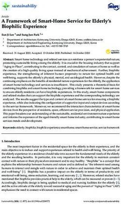 A Framework of Smart-Home Service for Elderly's Biophilic Experience - MDPI