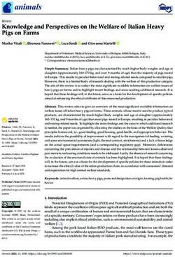 Knowledge and Perspectives on the Welfare of Italian Heavy Pigs on Farms - MDPI