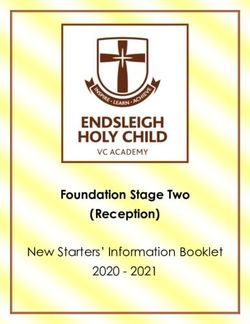 Foundation Stage Two (Reception) - New Starters' Information Booklet 2020 2021