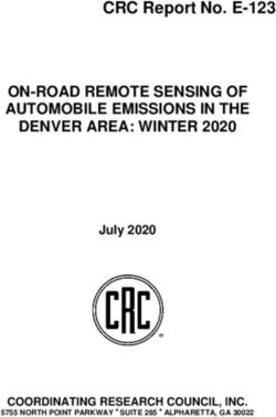 CRC Report No. E-123 ON-ROAD REMOTE SENSING OF AUTOMOBILE EMISSIONS IN THE DENVER AREA: WINTER 2020 - Coordinating Research ...
