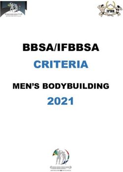 BBSA/IFBBSA CRITERIA 2021 - MEN'S BODYBUILDING