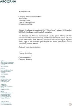 26 February 2020 Company Announcements Office ASX Limited Exchange Centre Level 4, 20 Bridge Street - SYDNEY NSW 2000 - Arowana