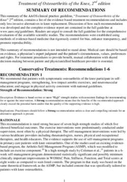 SUMMARY OF RECOMMENDATIONS - AAOS