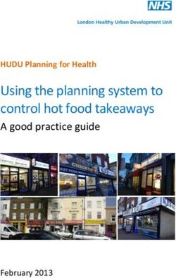 Using the planning system to control hot food takeaways - A good practice guide HUDU Planning for Health