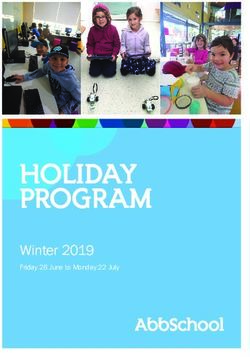 HOLIDAY PROGRAM Winter 2019 - Friday 28 June to Monday 22 July - Abbotsleigh