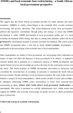 SMMEs and local economic-base restructuring - a South African local government perspective