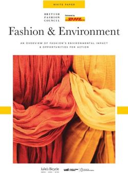 FASHION & ENVIRONMENT - WHITE PAPER AN OVERVIEW OF FASHION'S ENVIRONMENTAL IMPACT & OPPORTUNITIES FOR ACTION - DHL INMOTION
