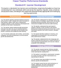 Hawaii Teacher Performance Standards Standard #1: Learner Development