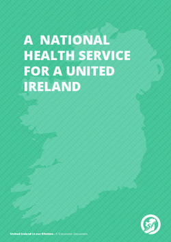 A NATIONAL HEALTH SERVICE FOR A UNITED IRELAND - UNITED IRELAND IN OUR LIFETIME - A DISCUSSION DOCUMENT - SINN FEIN