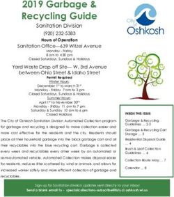 2019 Garbage & Recycling Guide - Sanitation Division - Oshkosh City Personnel