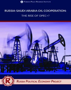 RUSSIA-SAUDI ARABIA OIL COOPERATION: THE RISE OF OPEC+? Foreign Policy research institute
