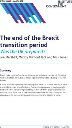 The end of the Brexit transition period - Was the UK prepared? Joe Marshall, Maddy Thimont Jack and Nick Jones - The Institute for ...
