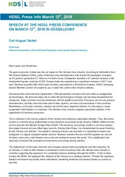 HDS/L Press info March 12th, 2018 - SPEECH AT THE HDS/L PRESS CONFERENCE ON MARCH 12th, 2018 IN DÜSSELDORF