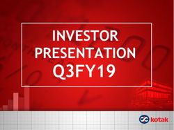 Q3FY19 INVESTOR PRESENTATION - Kotak Mahindra Bank