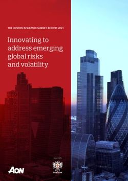 Innovating to address emerging global risks and volatility - THE LONDON INSURANCE MARKET: BEYOND 2021 - Aon