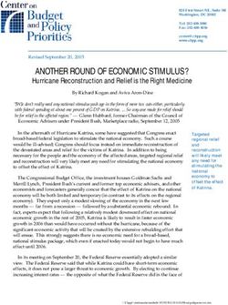 ANOTHER ROUND OF ECONOMIC STIMULUS? - Hurricane Reconstruction and Relief is the Right Medicine