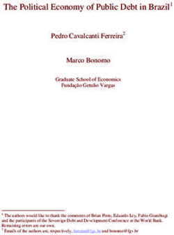 The Political Economy of Public Debt in Brazil1