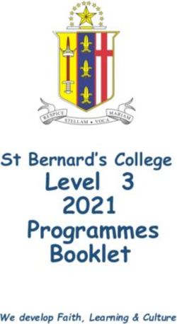 Level 3 2021 Programmes Booklet - St Bernard's College - We develop Faith, Learning & Culture - St Bernard's College