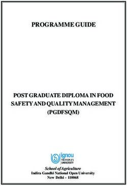 PROGRAMME GUIDE - POST GRADUATE DIPLOMA IN FOOD SAFETY AND QUALITY MANAGEMENT (PGDFSQM) - IGNOU Online