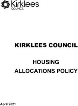 HOUSING ALLOCATIONS POLICY - KIRKLEES COUNCIL - April 2021