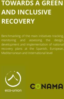 TOWARDS A GREEN AND INCLUSIVE RECOVERY - Benchmarking of the main initiatives tracking, monitoring and assessing the design, development and ...